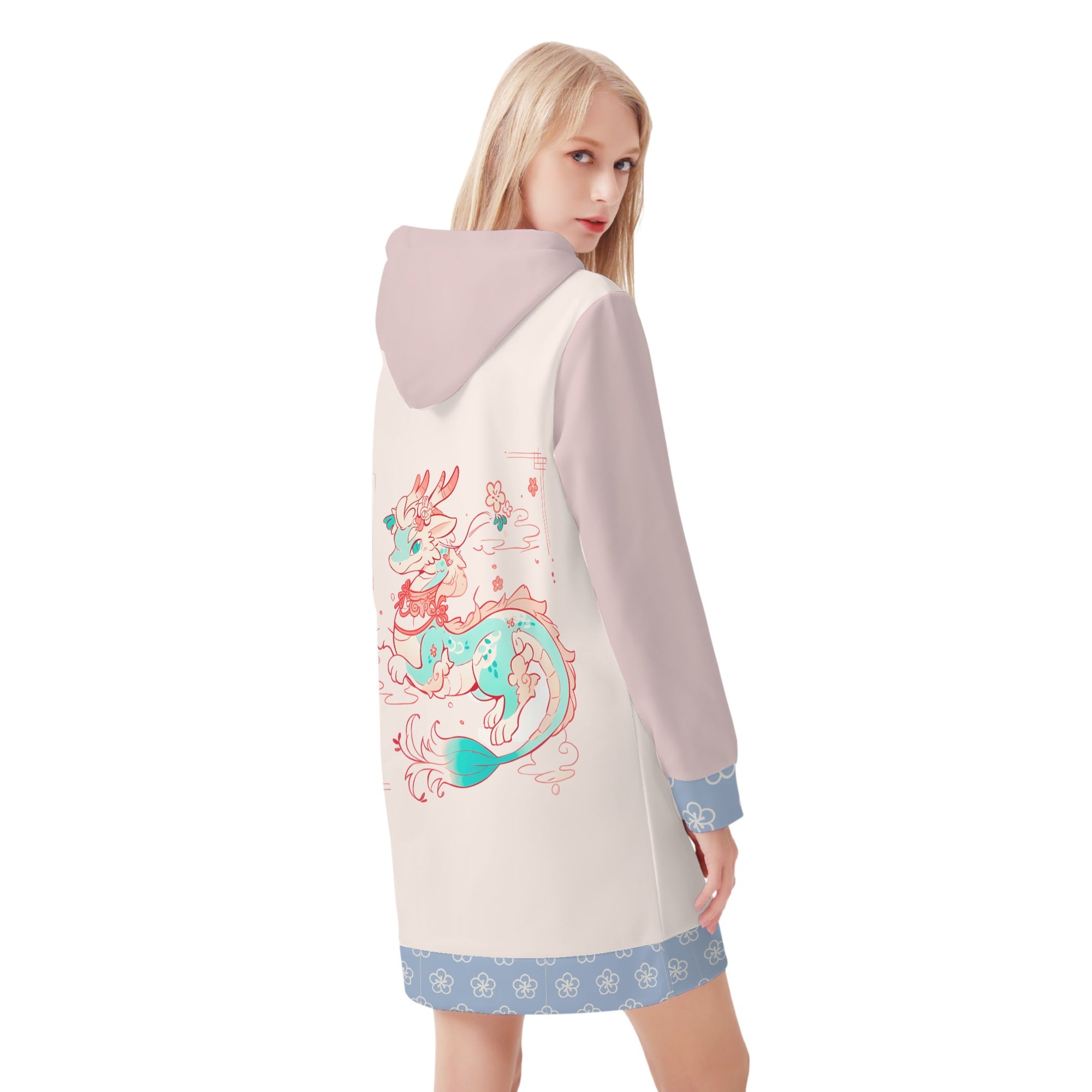 Vestido Hoodie - Niña con Dragon