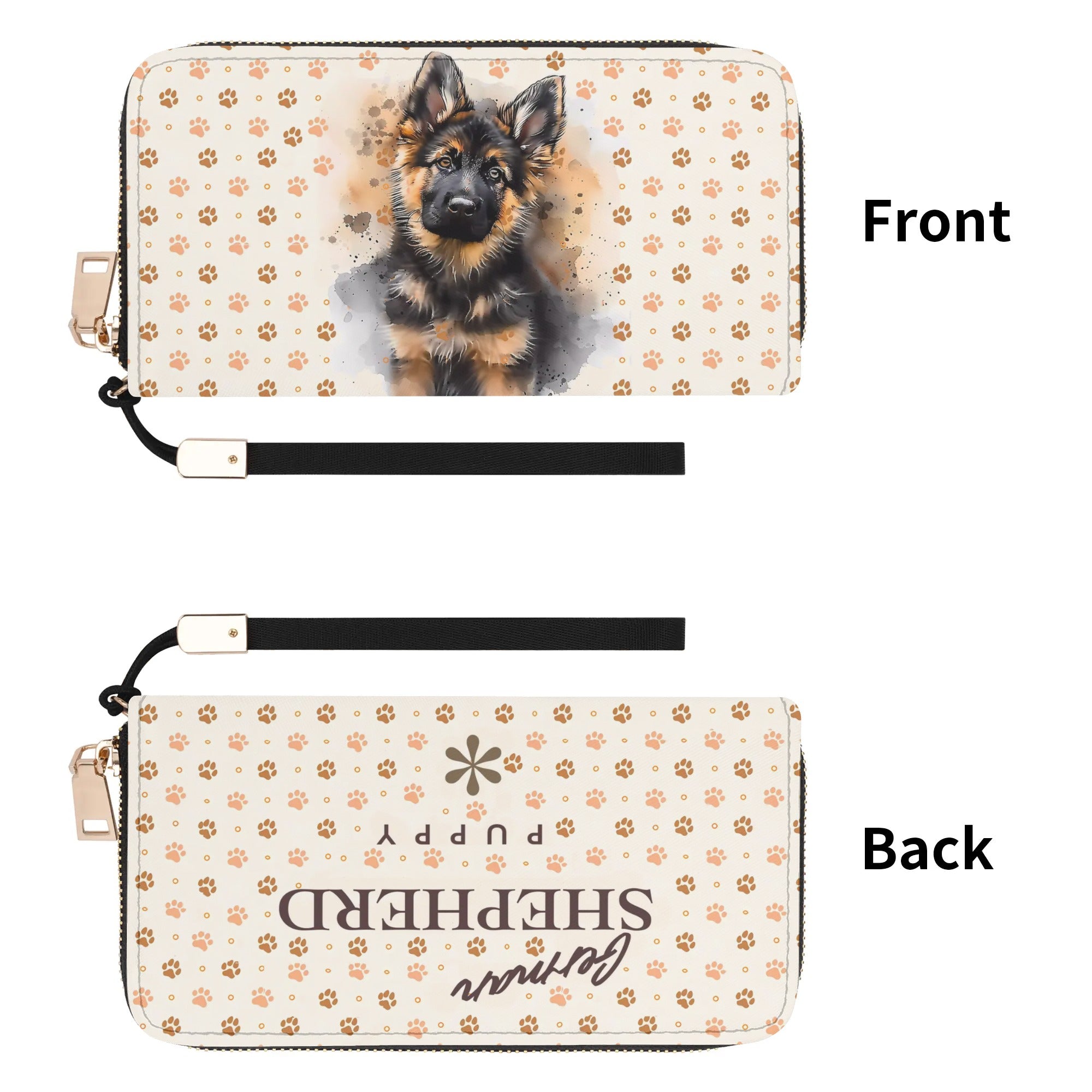 Cartera cremallera hierro German Shepherd