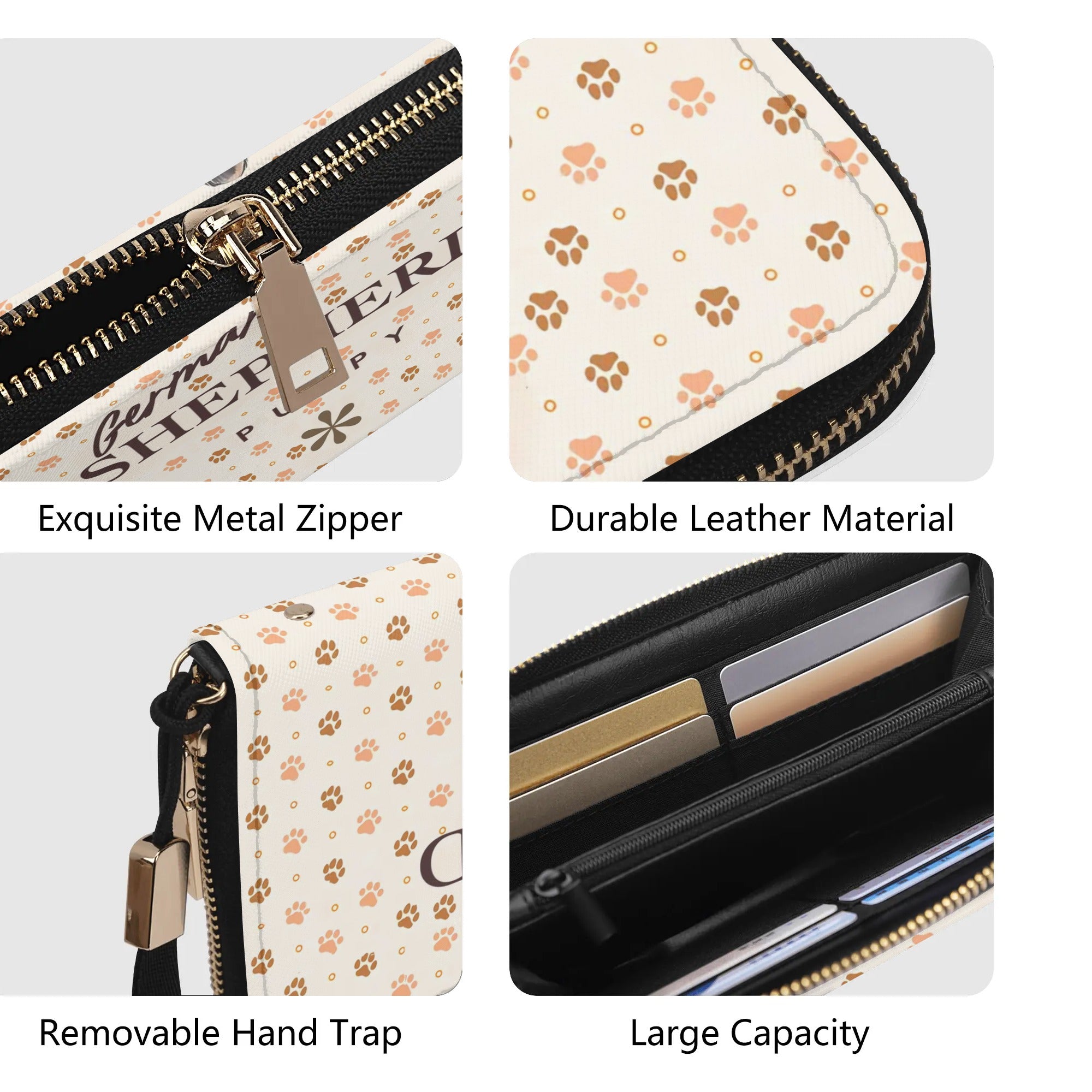 Cartera cremallera hierro German Shepherd