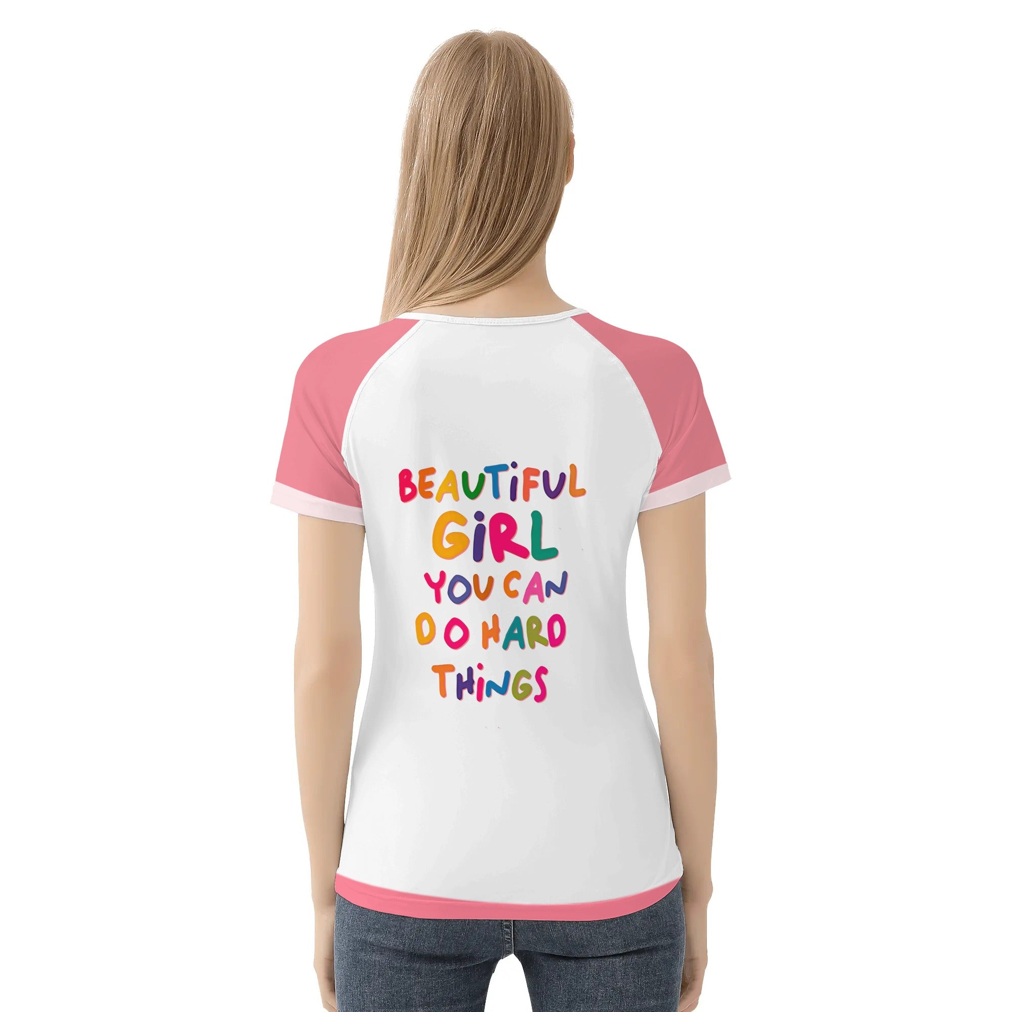 Camiseta mujer manga corta kawaii -- Niña Feliz