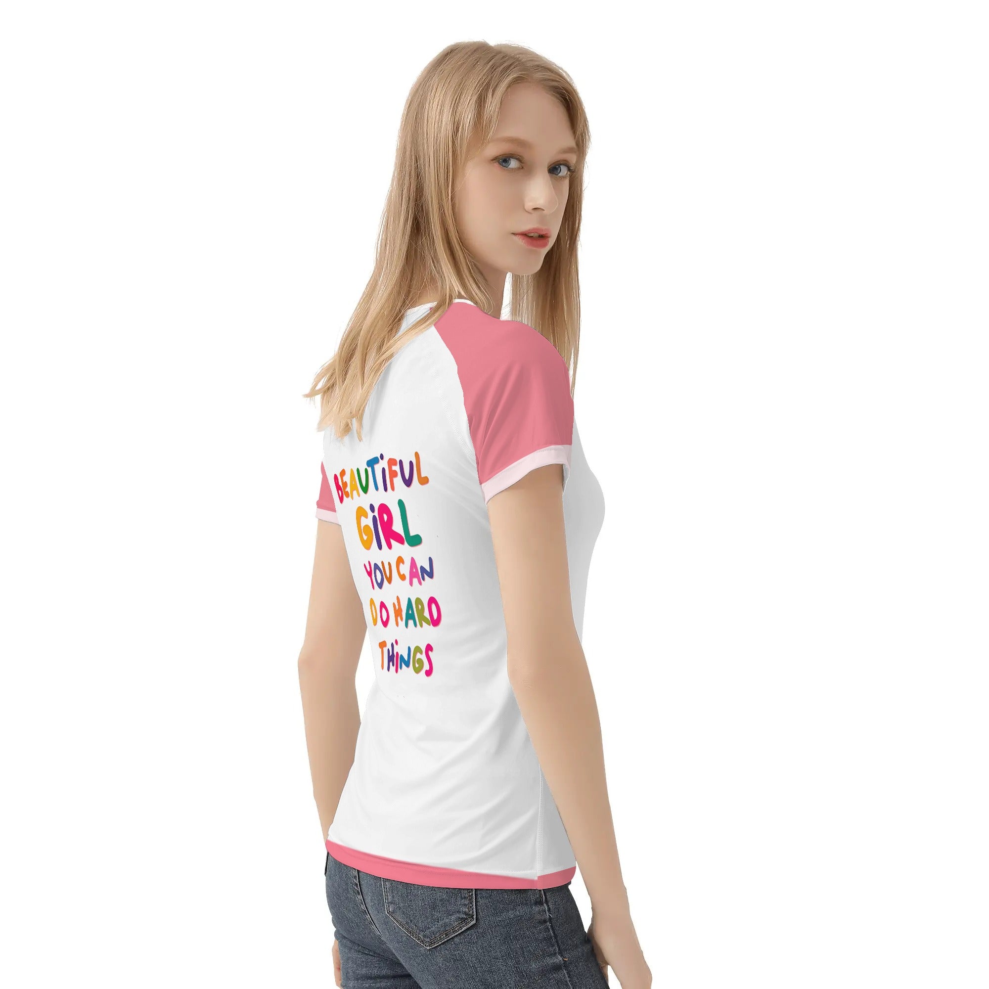 Camiseta mujer manga corta kawaii -- Niña Feliz