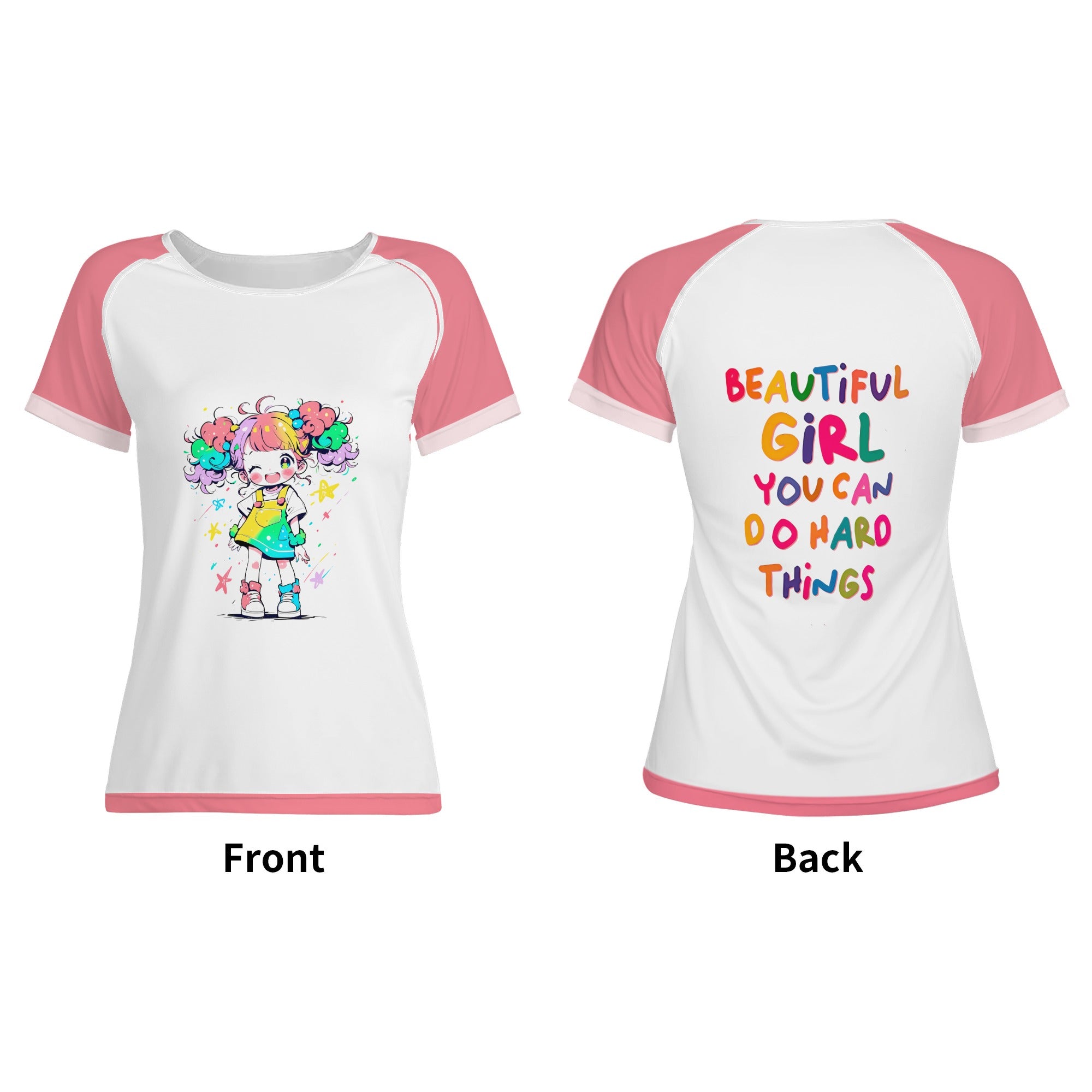 Camiseta mujer manga corta kawaii -- Niña Feliz