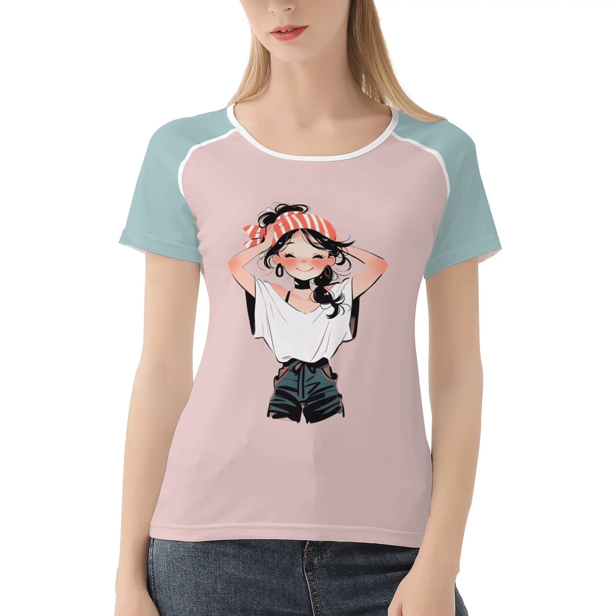 Camiseta manga corta estilo verano -- Ilustración verano moda