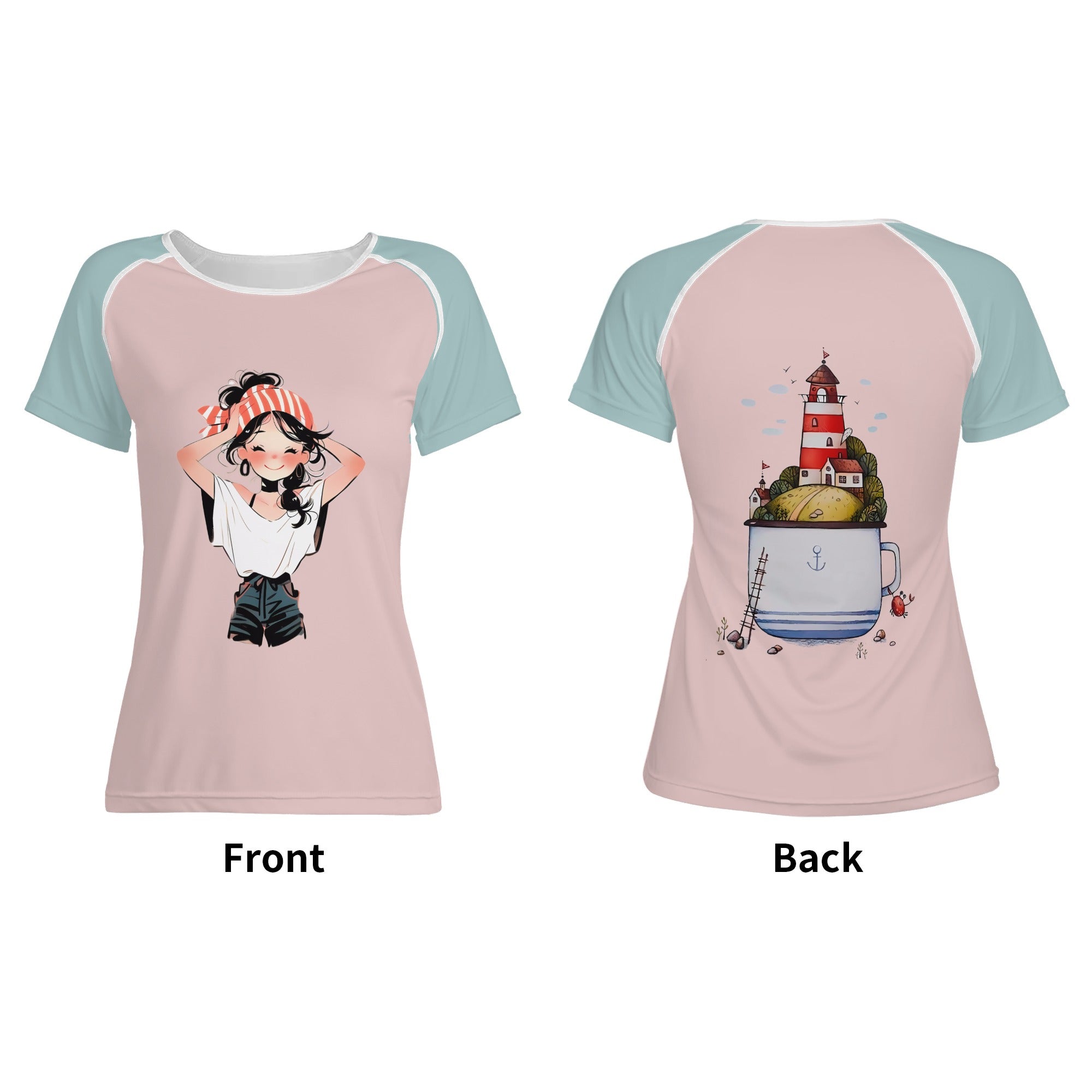 Camiseta manga corta estilo verano -- Ilustración verano moda