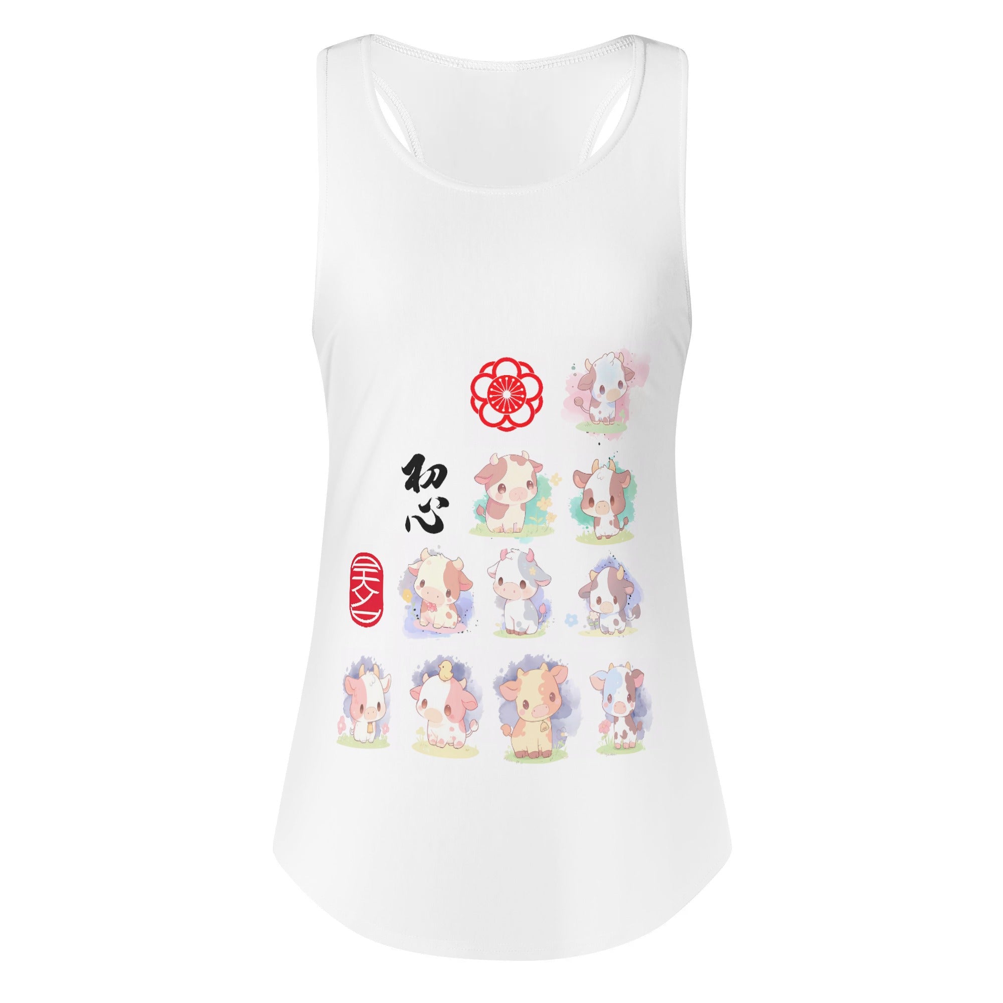 Camiseta mujer sin mangas - doodle japones.