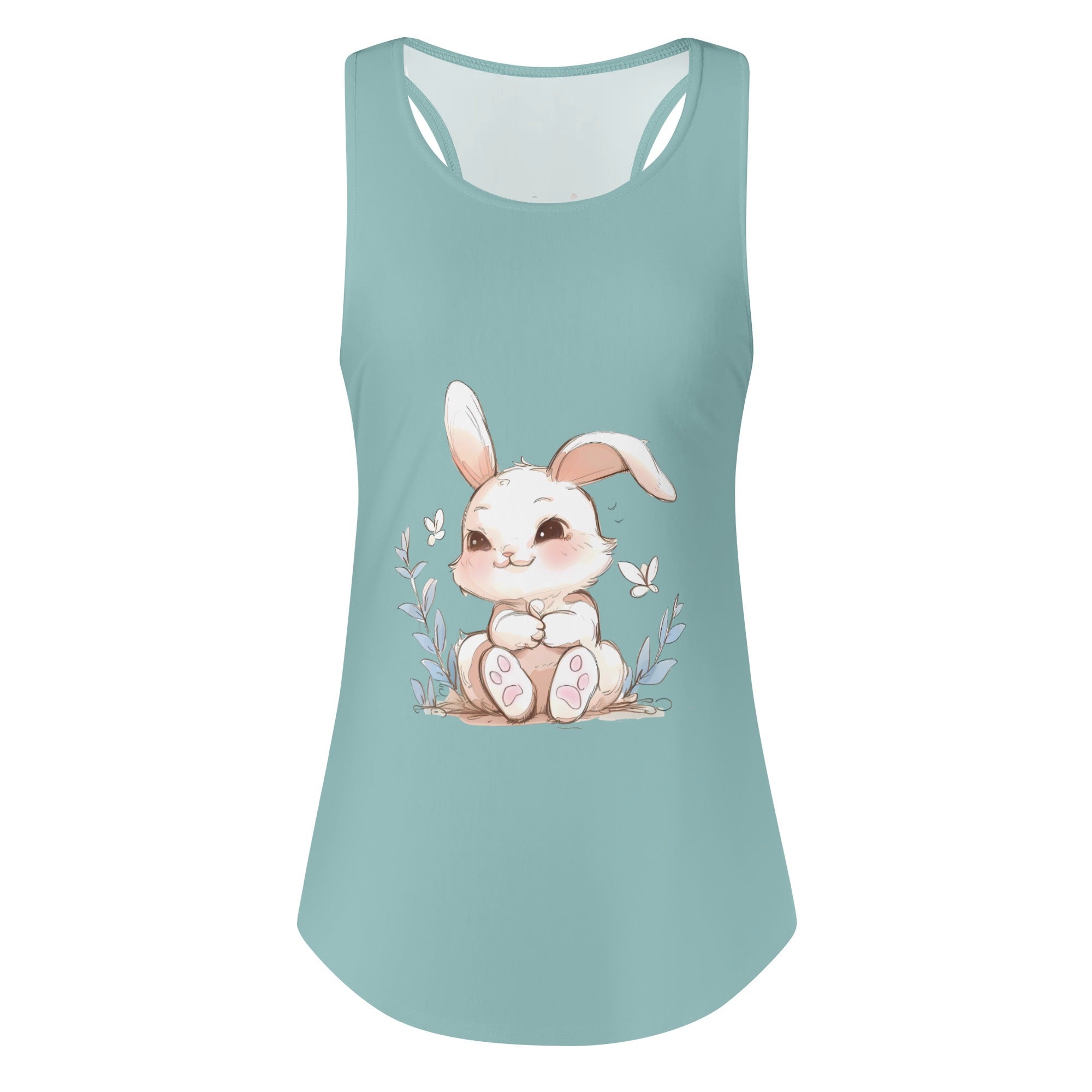 Camiseta Mujer Sin Mangas -- Kawaii Conejitos
