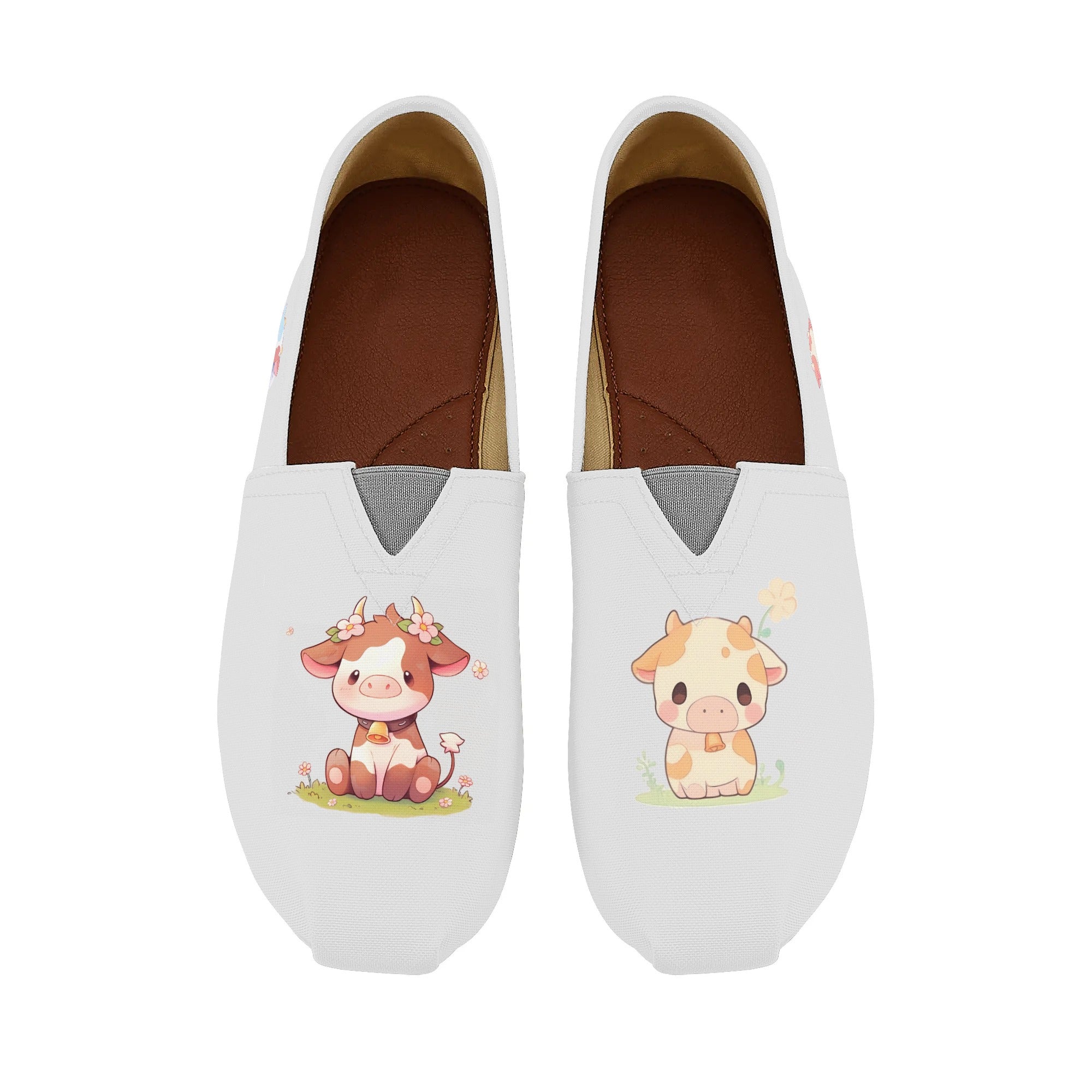 Alpargatas Casual Mujer -- doodle japones de vaquitas