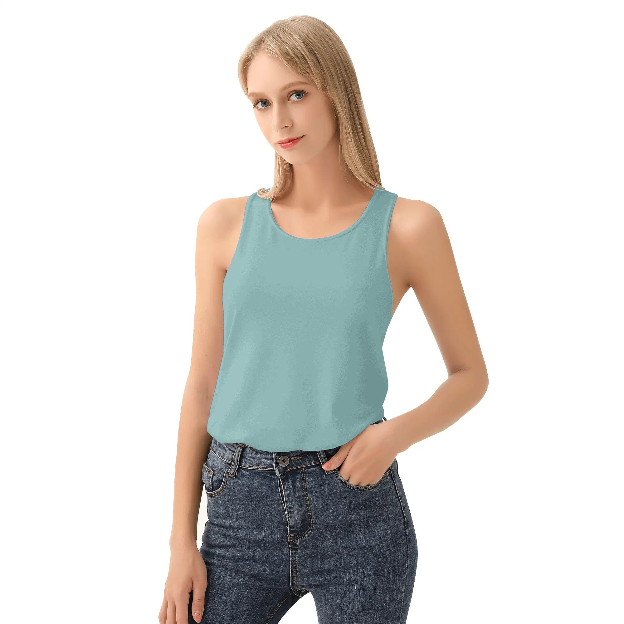 Camiseta Mujer Sin Mangas --- Kawaii Conejitos