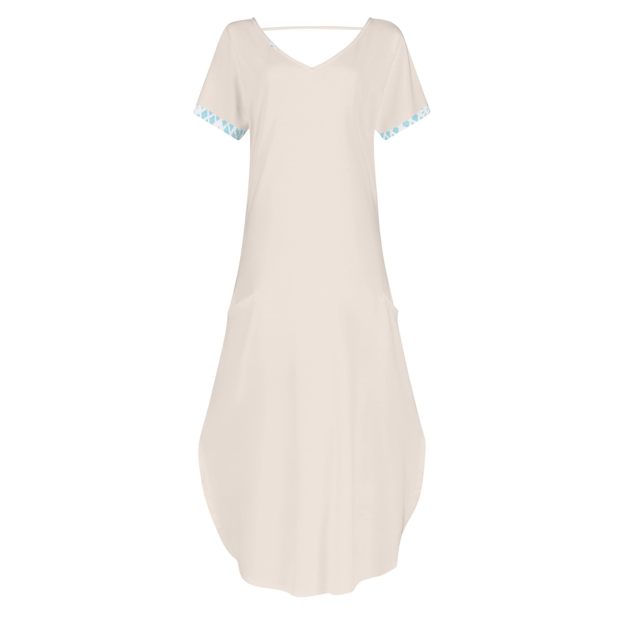 Womens Short Sleeve Long Draped Dress