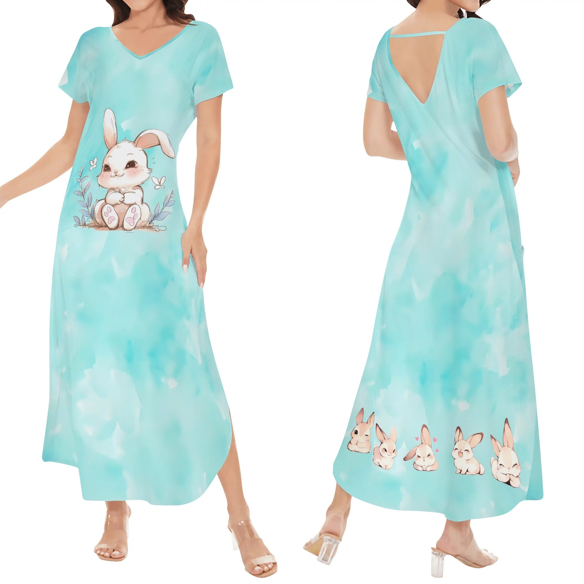 Vestido Mujer Manga Corta -- Gata Kimono Detalles Japoneses