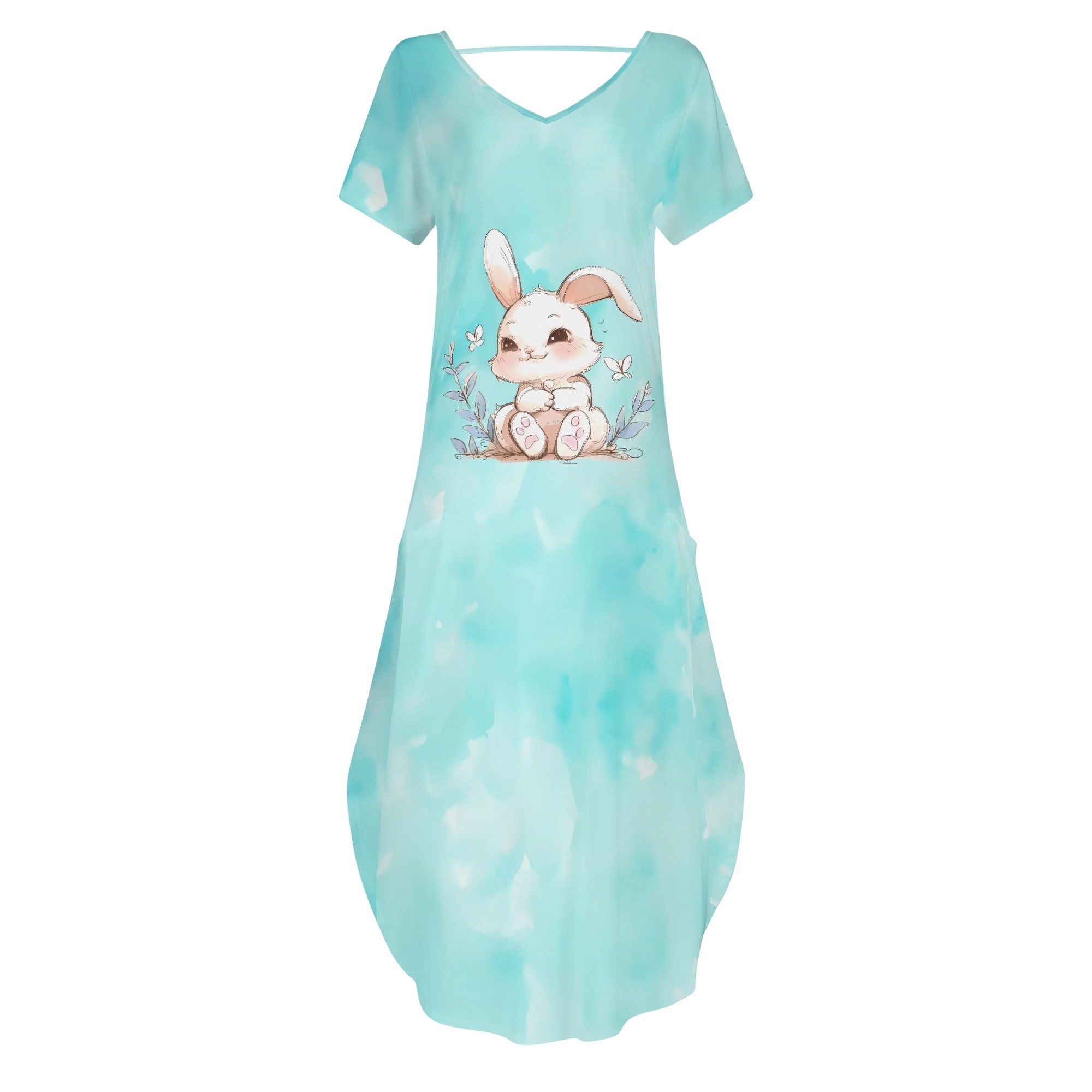 Vestido Mujer Manga Corta -- Gata Kimono Detalles Japoneses