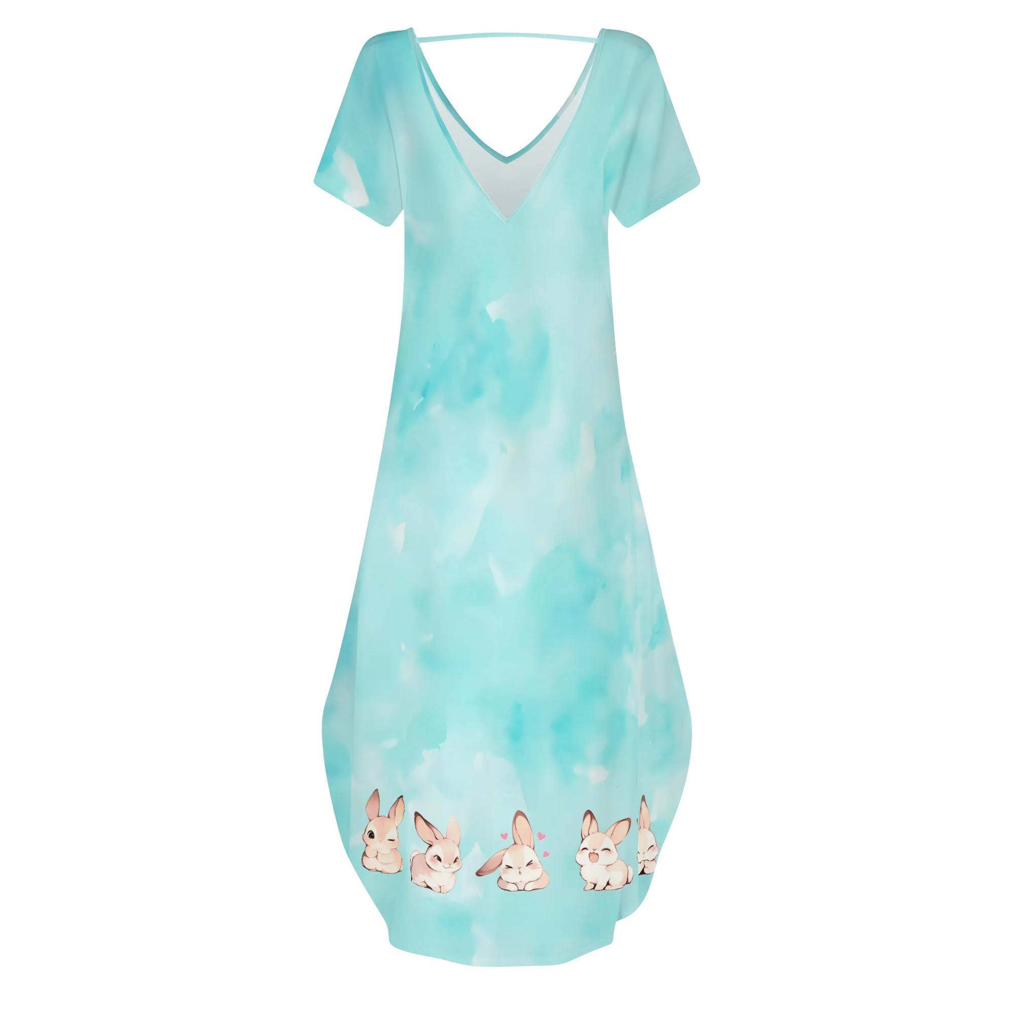 Vestido Mujer Manga Corta -- Gata Kimono Detalles Japoneses