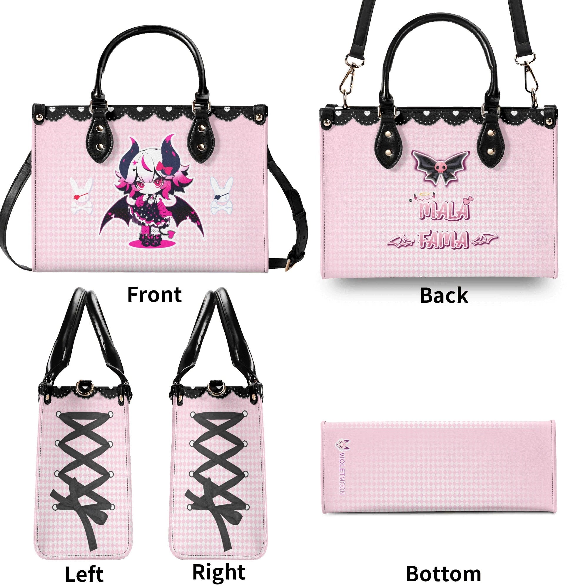 Bolso Rosa mujer corte clásico correa -- Spooky