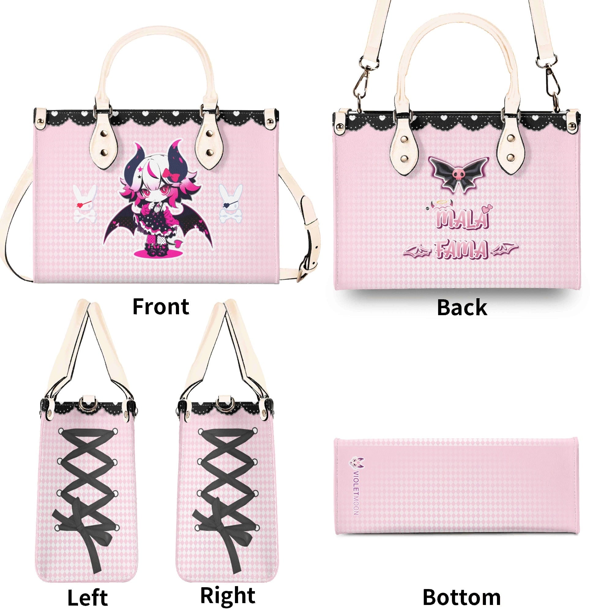 Bolso Rosa mujer corte clásico correa -- Spooky