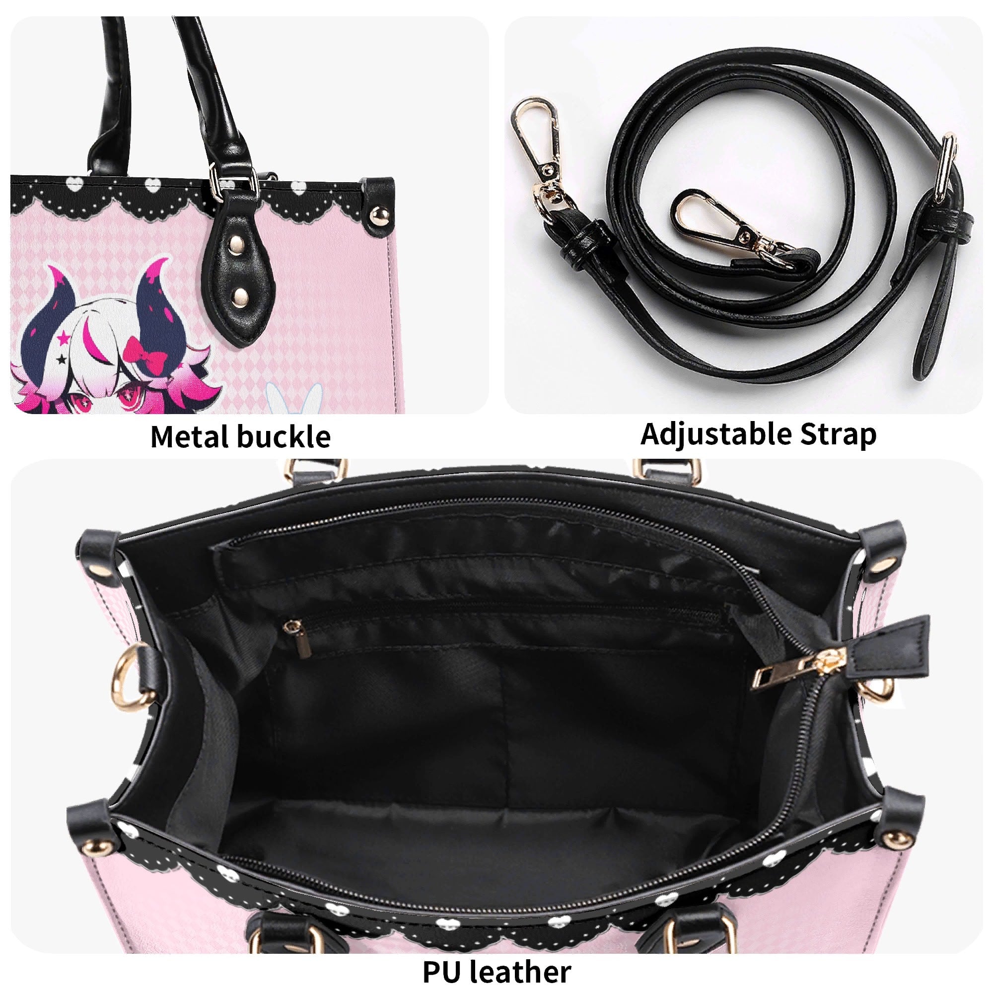 Bolso Rosa mujer corte clásico correa -- Spooky