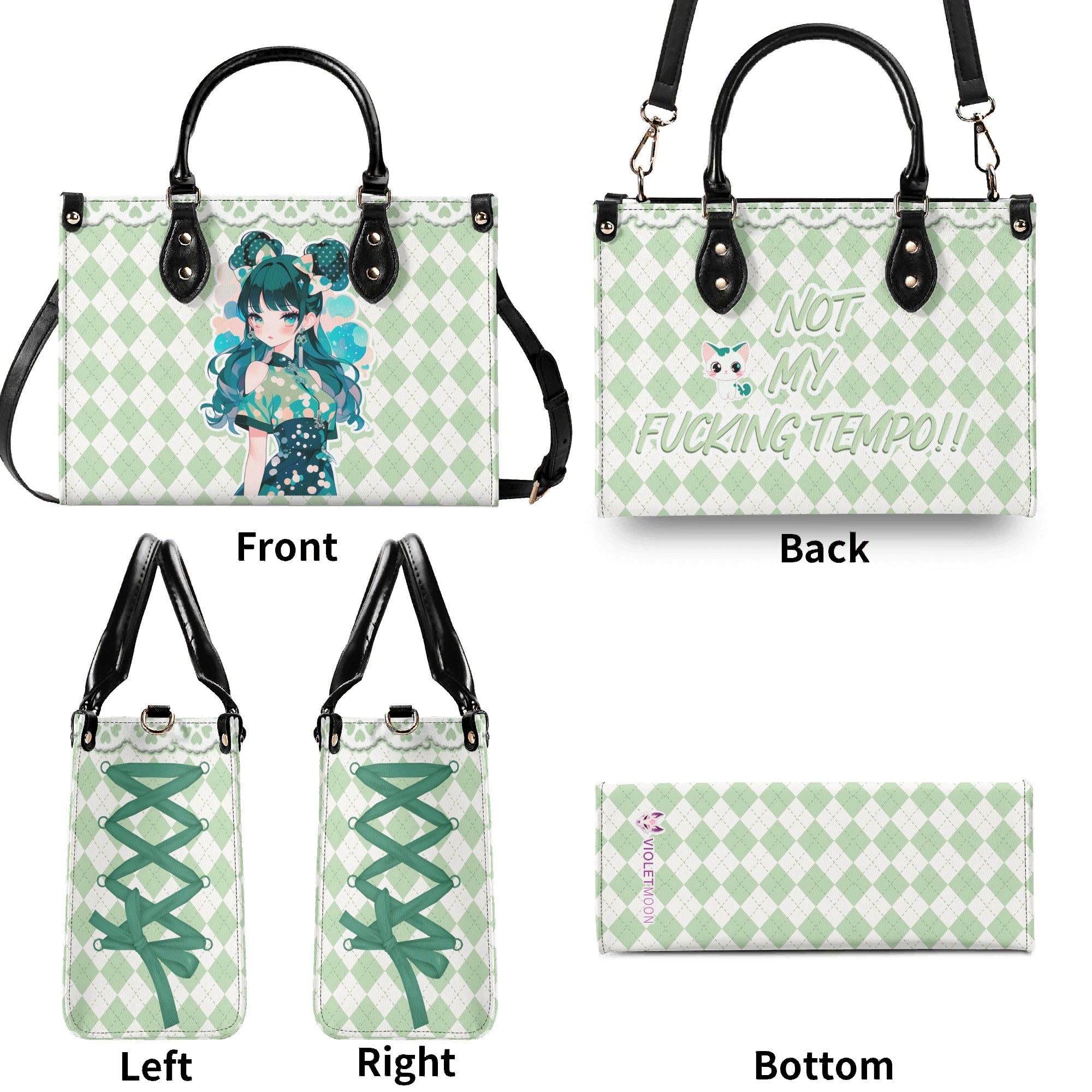 Bolso verde mujer corte clásico correa -- Japan Juvenile