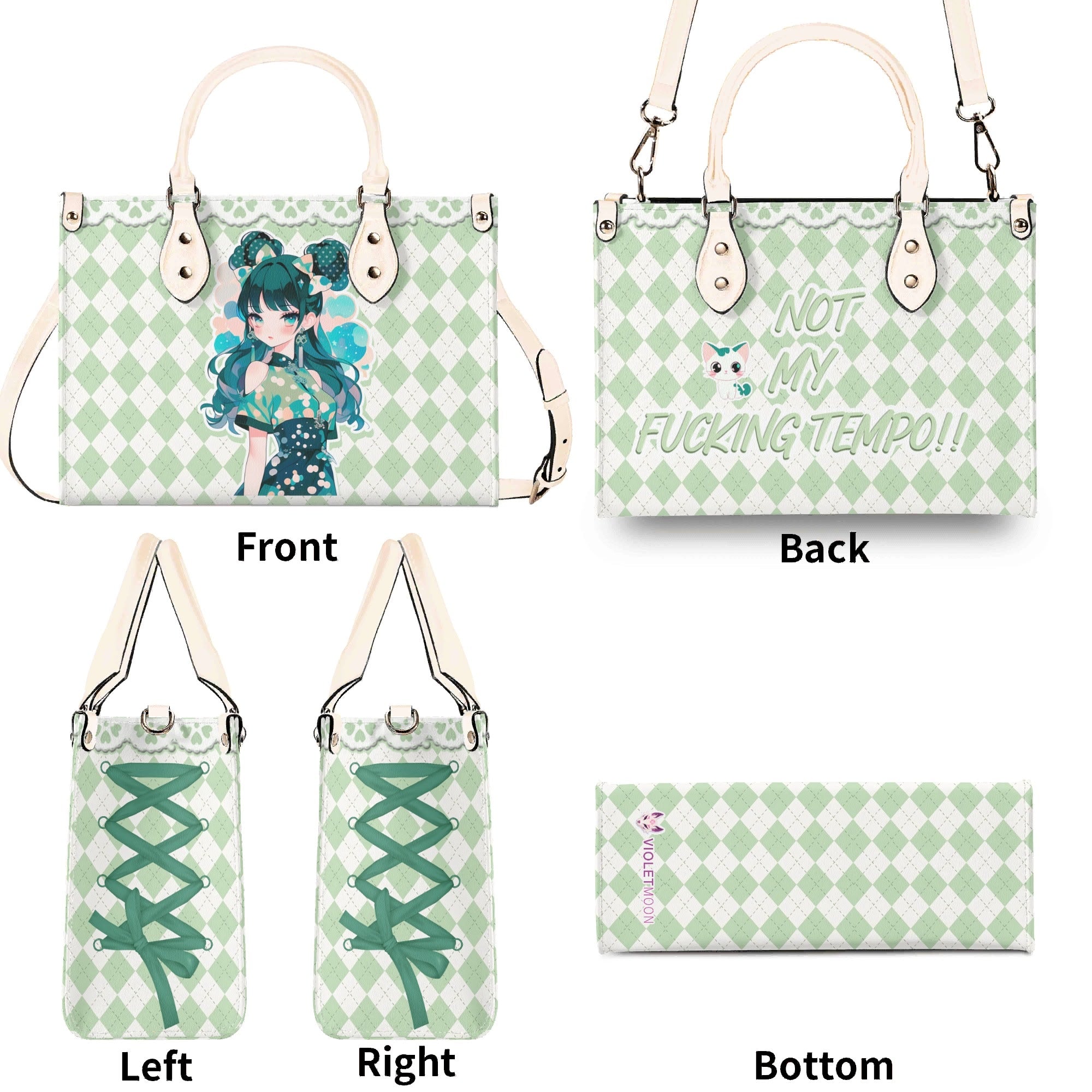 Bolso verde mujer corte clásico correa -- Japan Juvenile