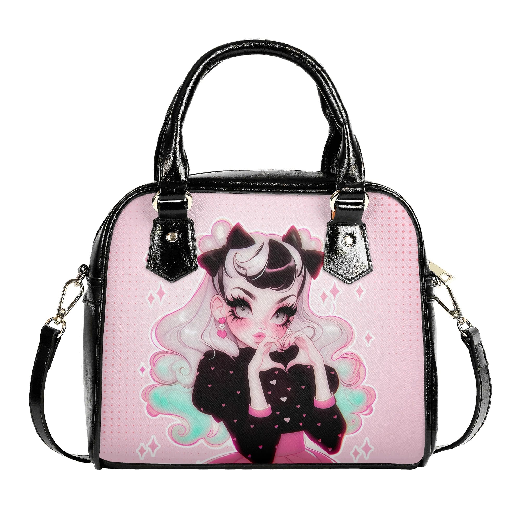 Bolso mediano Estilo vintage años 50´s Rosa Pin Up