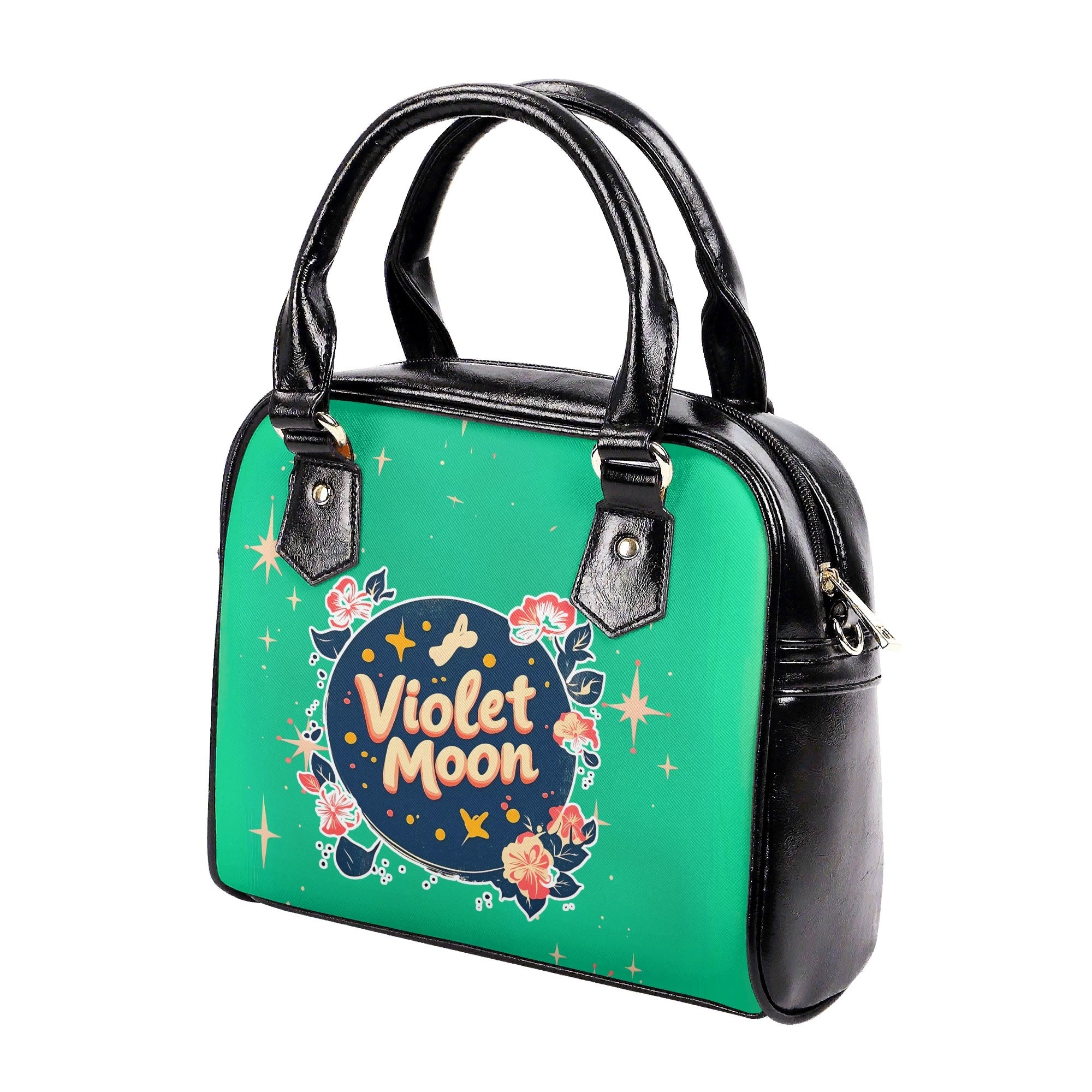 Bolso mediano Estilo vintage años 50´s verde Pin Up Espacial