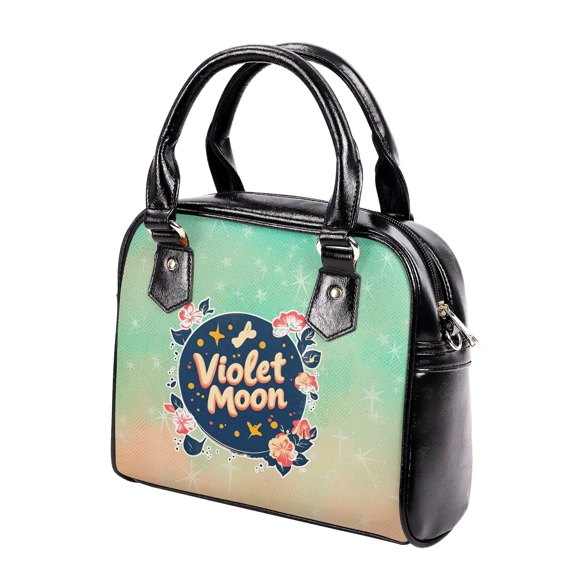 Bolso mediano Estilo vintage años 50´s Rosa verde azulado  Pin Up