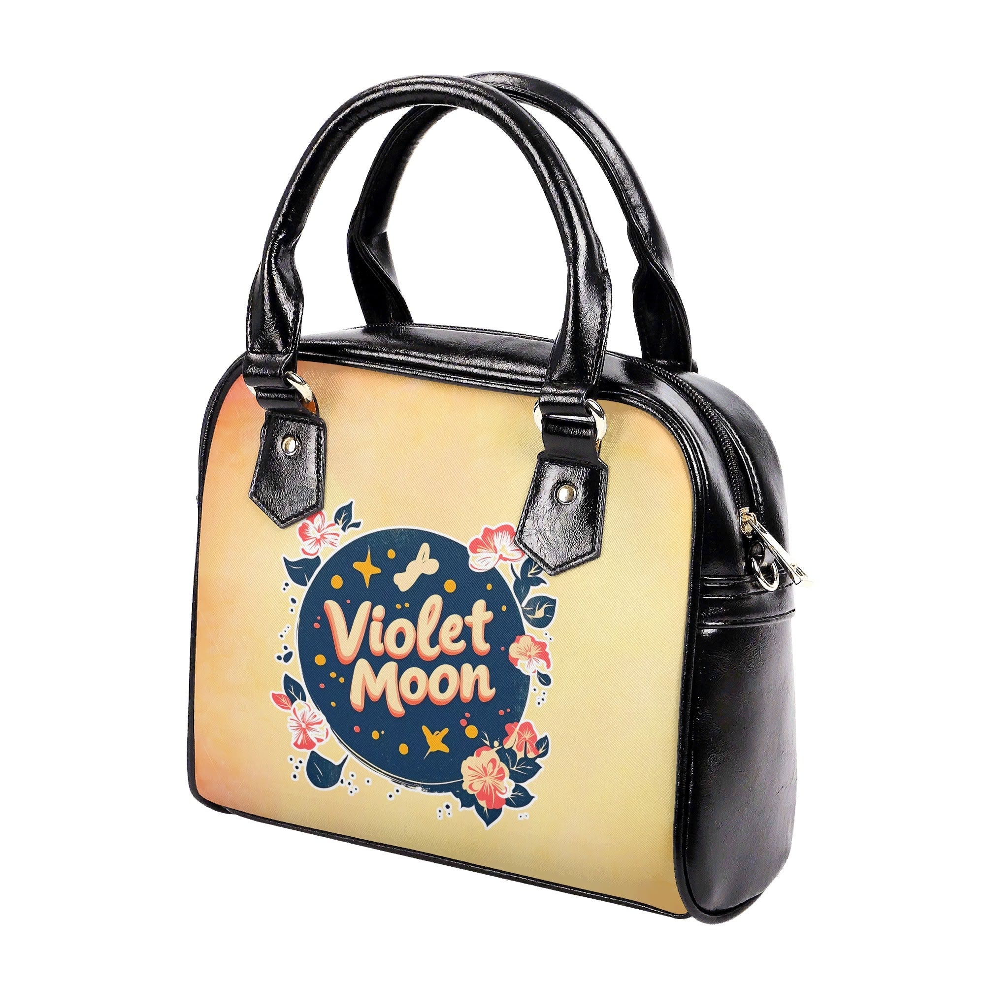 Bolso mediano Estilo vintage años 50´s azul satinado