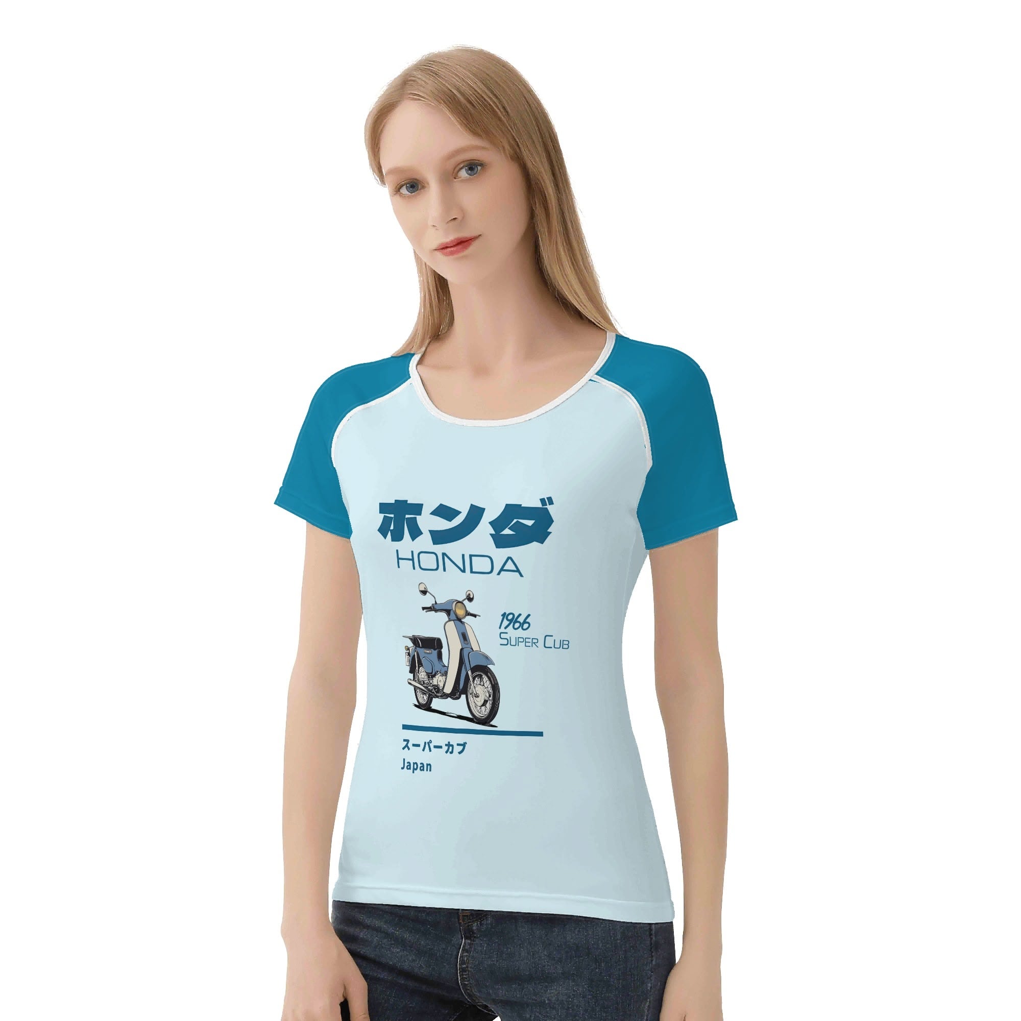 Camiseta Moto Retro – Ilustración estilo cómic vintage de la Honda Super Cub