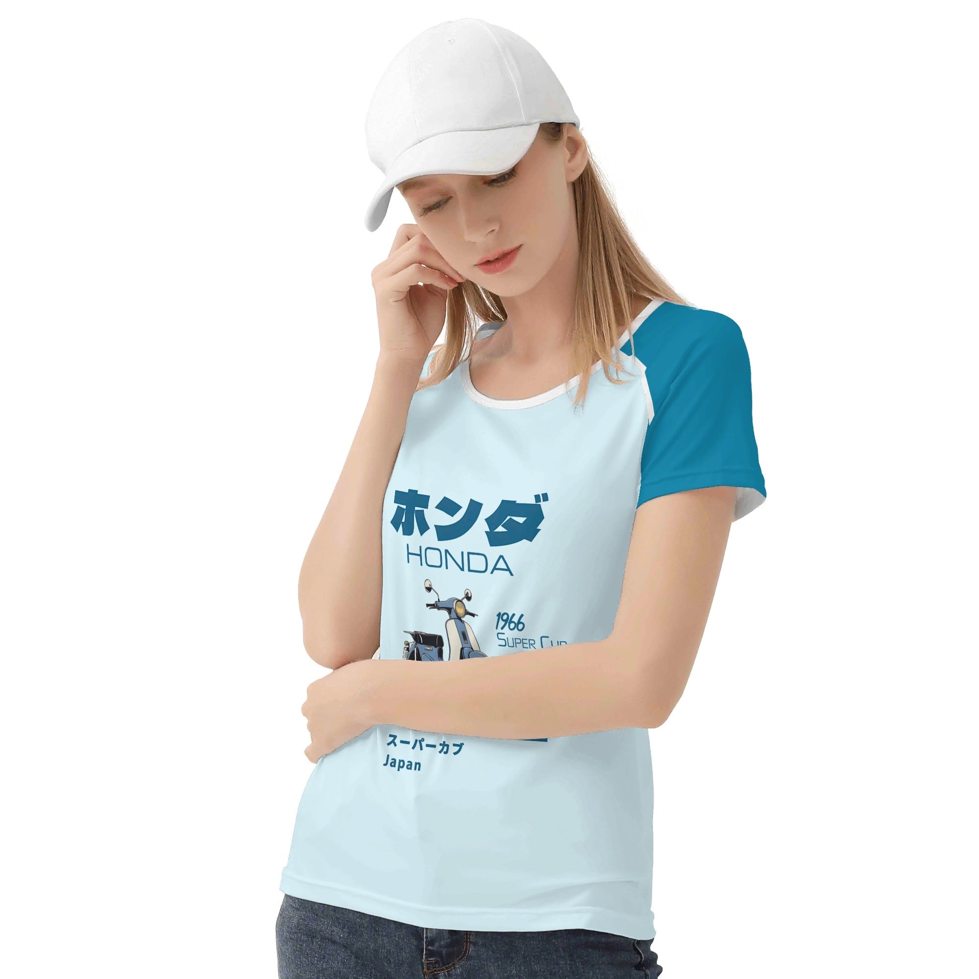 Camiseta Moto Retro – Ilustración estilo cómic vintage de la Honda Super Cub