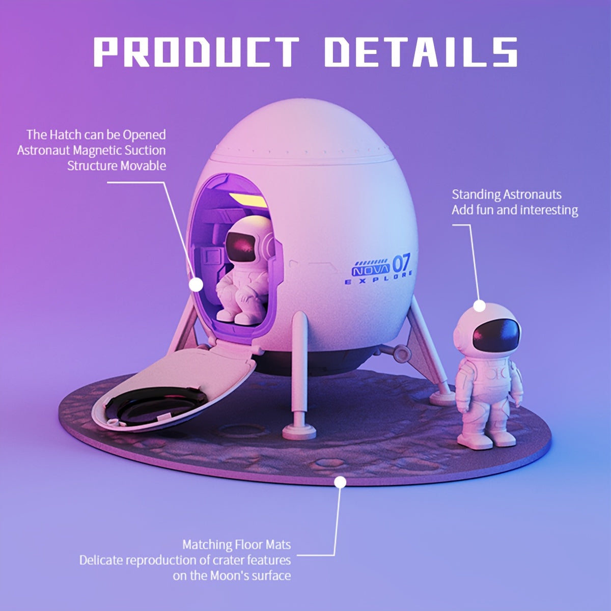 Proyector de Luz de Galaxia de Astronauta con Proyector de Techo de Nave Espacial y Luz Nocturna con Matriz de Crter de Meteorito Lunar Temporalizable Proyector de Galaxia de Doble Uso para Decoracin de Habitacin